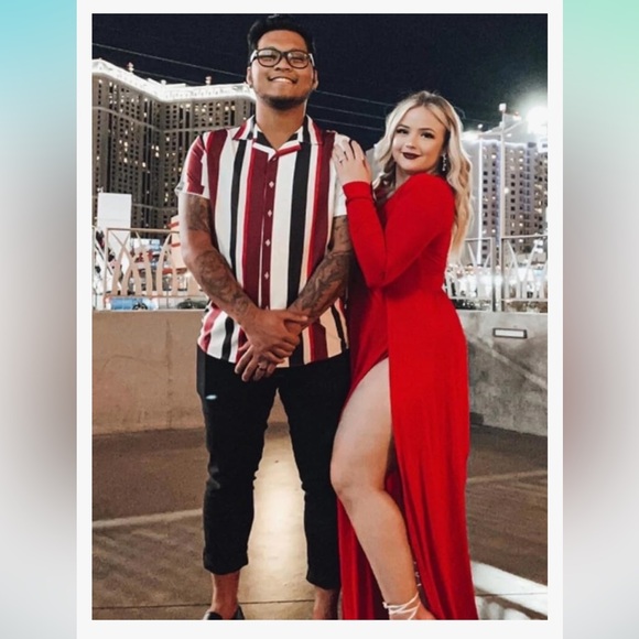 Women's Summer 2024 Sexy Double High Slit Deep V Neck Plus Size Sundresses Thigh - Picture 3 of 8